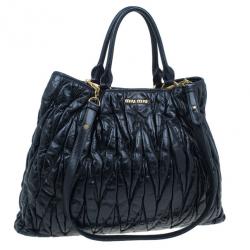 Pre Owned حقيبة ميو ميو سوداء ماتيلاس كبيرة للتسوق