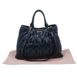 Pre Owned حقيبة ميو ميو سوداء ماتيلاس كبيرة للتسوق