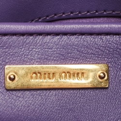 مملوكة مسبقًا Miu Miu Purple Matelassé Leather Frame Clutch Bag