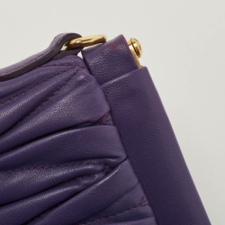مملوكة مسبقًا Miu Miu Purple Matelassé Leather Frame Clutch Bag