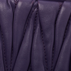 مملوكة مسبقًا Miu Miu Purple Matelassé Leather Frame Clutch Bag
