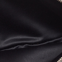 Pre Owned Miu Miu Metallic Grey Matelassé Leather Double Zip Crossbody Bag