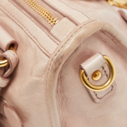 Miu Miu Light Pink Vitello Shine Leather Bauletto Satchel