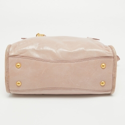 Miu Miu Light Pink Vitello Shine Leather Bauletto Satchel