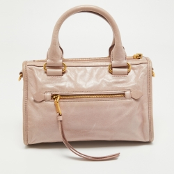 Miu Miu Light Pink Vitello Shine Leather Bauletto Satchel