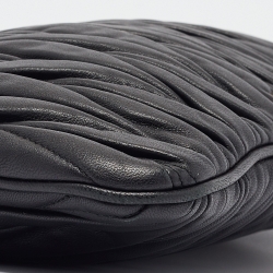 Pre Owned Miu Miu Black Matelassé Leather Frame Clutch