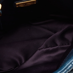 Pre Owned Miu Miu Blue Matelassé Leather Hobo with Wallet