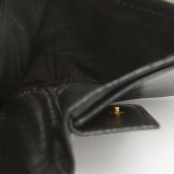 Pre Owned Miu Miu Black Matelassé Leather Bifold Card Holder