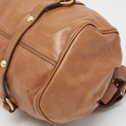 Pre Owned Miu Miu Brown Leather Side Bow Bag