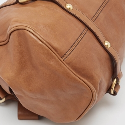 Pre Owned Miu Miu Brown Leather Side Bow Bag