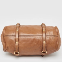 Pre Owned Miu Miu Brown Leather Side Bow Bag