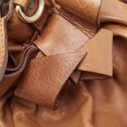 Pre Owned Miu Miu Brown Leather Side Bow Bag