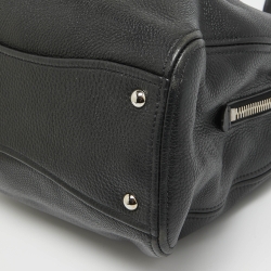 مملوكة مسبقًا Miu Miu Black Vitello Phenix Leather Zip Tote