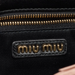 Pre Owned Miu Miu Black Matelassé Leather Flap Clutch Bag