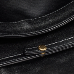Pre Owned Miu Miu Black Matelassé Leather Flap Clutch Bag