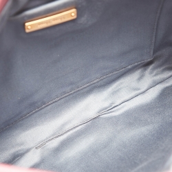 Pre Owned Miu Miu Dark Pink Matelassé Leather Frame Clutch