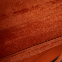 Pre Owned Miu Miu Orange Madras Patch and Python Top Handle Bag