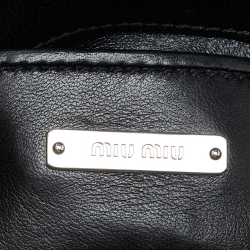 Pre Owned Miu Miu Black/Red Matelassé Leather Flap Crossbody Bag