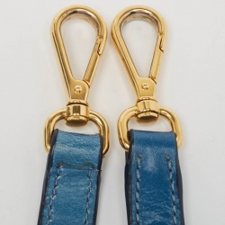 Miu Miu Blue Vitello Shine Leather Satchel