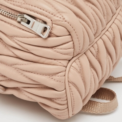 Miu Miu Old Rose Matelassé Leather Mini Backpack