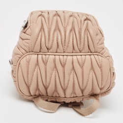 Miu Miu Old Rose Matelassé Leather Mini Backpack