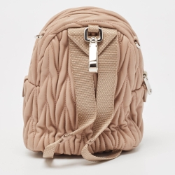 Miu Miu Old Rose Matelassé Leather Mini Backpack