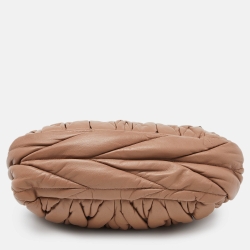 Miu Miu Beige Matelassé Leather Small Coffer Hobo