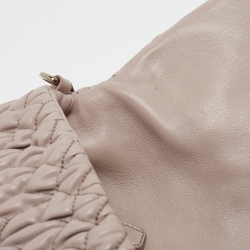 مملوكة مسبقًا Miu Miu Lilac Matelassé Leather Crystals Flap Shoulder Bag