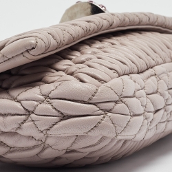 مملوكة مسبقًا Miu Miu Lilac Matelassé Leather Crystals Flap Shoulder Bag