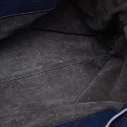 مملوكة مسبقًا Miu Miu Navy Blue Vitello Soft Leather Front Pocket Shopper Tote