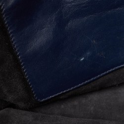 مملوكة مسبقًا Miu Miu Navy Blue Vitello Soft Leather Front Pocket Shopper Tote