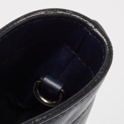 مملوكة مسبقًا Miu Miu Navy Blue Vitello Soft Leather Front Pocket Shopper Tote