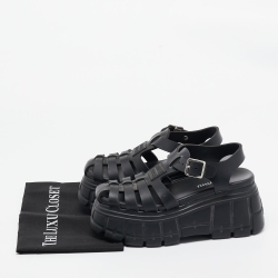 مملوكة مسبقًا Miu Miu Black Rubber Eva Platform Sandals Size 37