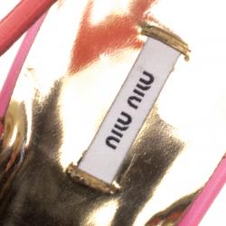 Miu Miu Multicolour Crystal Embellished Strappy Slingback Sandals Size 39