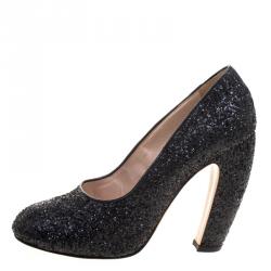 Miu Miu Black Glitter Pumps Size 40