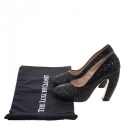 Miu Miu Black Glitter Pumps Size 40