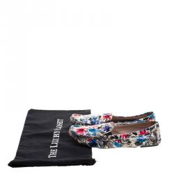 Pre Owned Miu Miu Multicolor Floral Printed Patent Leather Loafers Size 40