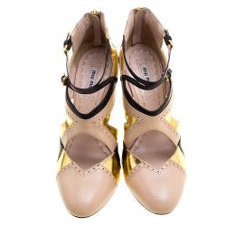 Miu Miu Multicolor Leather Booties Size 38.5