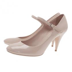 Pre Owned  Miu Miu Beige Patent Mary Jane Pumps Size 42