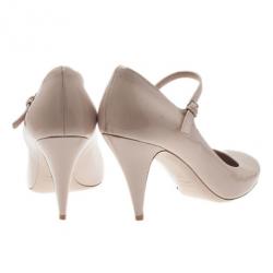 Pre Owned  Miu Miu Beige Patent Mary Jane Pumps Size 42