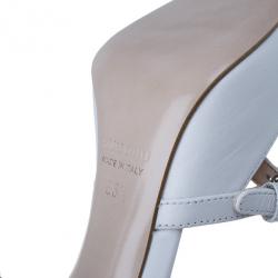 Miu Miu White Leather Pointed Toe Metal Heel D'Orsay Pumps Size 36.5
