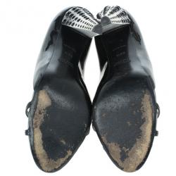 Miu Miu Black Patent Crisscross Studded Heel Pumps Size 39.5