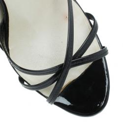 Miu Miu Black Patent Crisscross Studded Heel Pumps Size 39.5