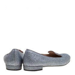 Pre Owned حذاء سموكينغ سليبرز ميو ميو جلد برتقالي لامع مرصع كريستال مقاس 38.5