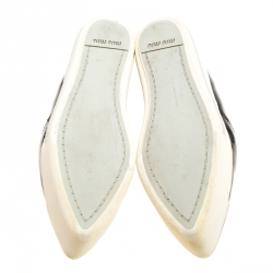 Pre Owned Miu Miu Black Patent Leather Metal Cap Toe Platform Slip On Sneakers Size 41