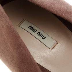 مملوكة مسبقًا Miu Miu Brown Suede Peep Toe Platform Pumps Size 39.5