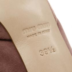 مملوكة مسبقًا Miu Miu Brown Suede Peep Toe Platform Pumps Size 39.5