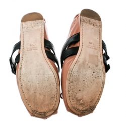 Miu Miu Beige Leather Double Buckle Lace Up Ballet Flats Size 39.5