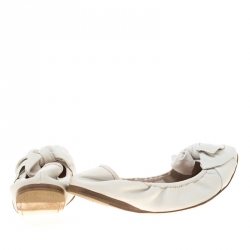 Miu Miu White Leather Ballet Flats Size 39