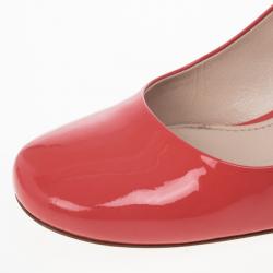 Pre Owned Miu Miu Coral Patent Mary Jane Pumps Size 37.5